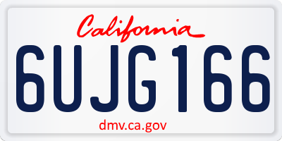 CA license plate 6UJG166