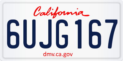 CA license plate 6UJG167