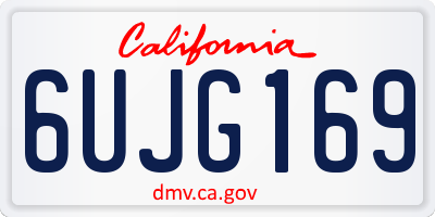 CA license plate 6UJG169