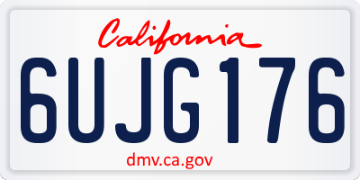 CA license plate 6UJG176