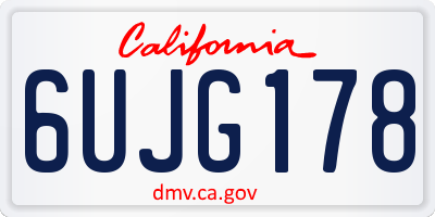 CA license plate 6UJG178