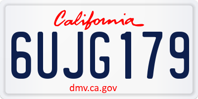 CA license plate 6UJG179