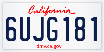 CA license plate 6UJG181