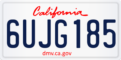 CA license plate 6UJG185