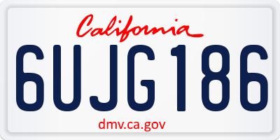 CA license plate 6UJG186