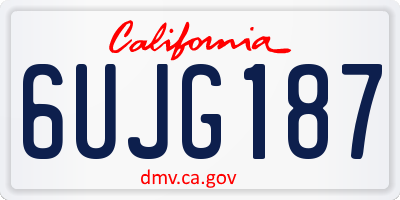 CA license plate 6UJG187