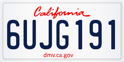 CA license plate 6UJG191