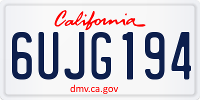 CA license plate 6UJG194