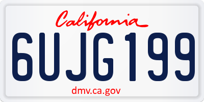 CA license plate 6UJG199