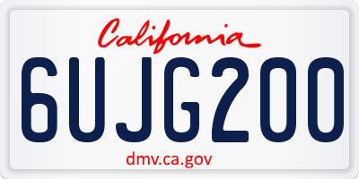 CA license plate 6UJG200