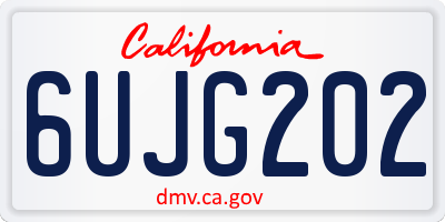 CA license plate 6UJG202