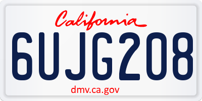 CA license plate 6UJG208