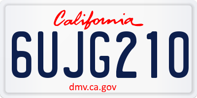 CA license plate 6UJG210