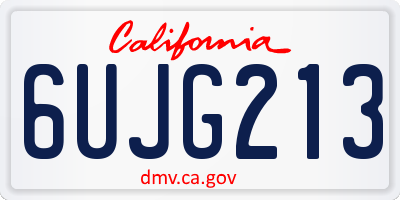 CA license plate 6UJG213