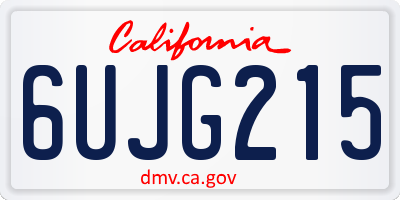 CA license plate 6UJG215