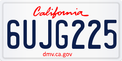 CA license plate 6UJG225