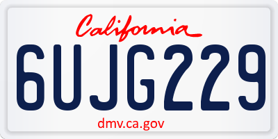 CA license plate 6UJG229