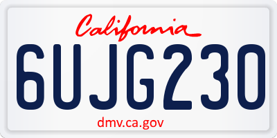 CA license plate 6UJG230