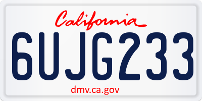 CA license plate 6UJG233
