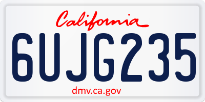 CA license plate 6UJG235
