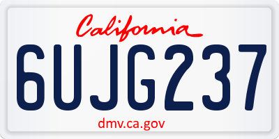 CA license plate 6UJG237