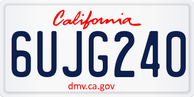 CA license plate 6UJG240