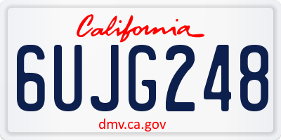 CA license plate 6UJG248