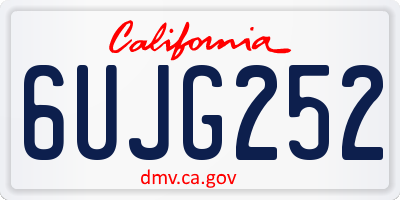 CA license plate 6UJG252