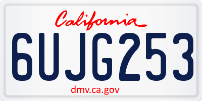 CA license plate 6UJG253