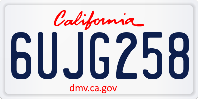 CA license plate 6UJG258