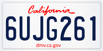 CA license plate 6UJG261