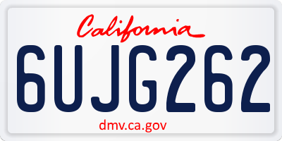 CA license plate 6UJG262