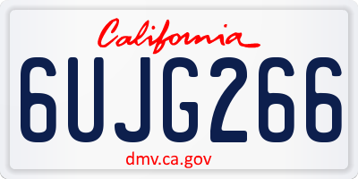 CA license plate 6UJG266