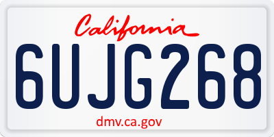 CA license plate 6UJG268