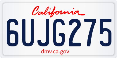CA license plate 6UJG275