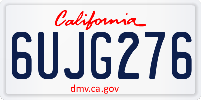 CA license plate 6UJG276