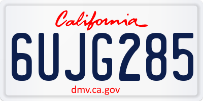 CA license plate 6UJG285