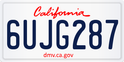 CA license plate 6UJG287