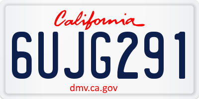 CA license plate 6UJG291
