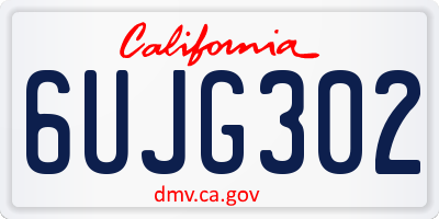 CA license plate 6UJG302