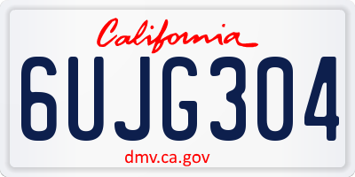 CA license plate 6UJG304