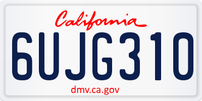 CA license plate 6UJG310