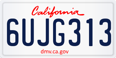 CA license plate 6UJG313
