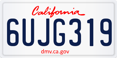 CA license plate 6UJG319