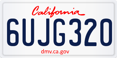 CA license plate 6UJG320