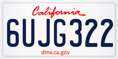 CA license plate 6UJG322