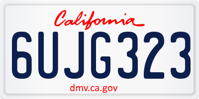 CA license plate 6UJG323