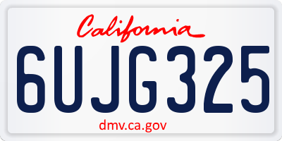 CA license plate 6UJG325