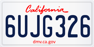 CA license plate 6UJG326