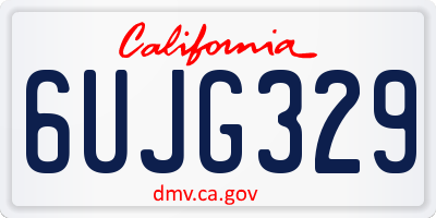 CA license plate 6UJG329